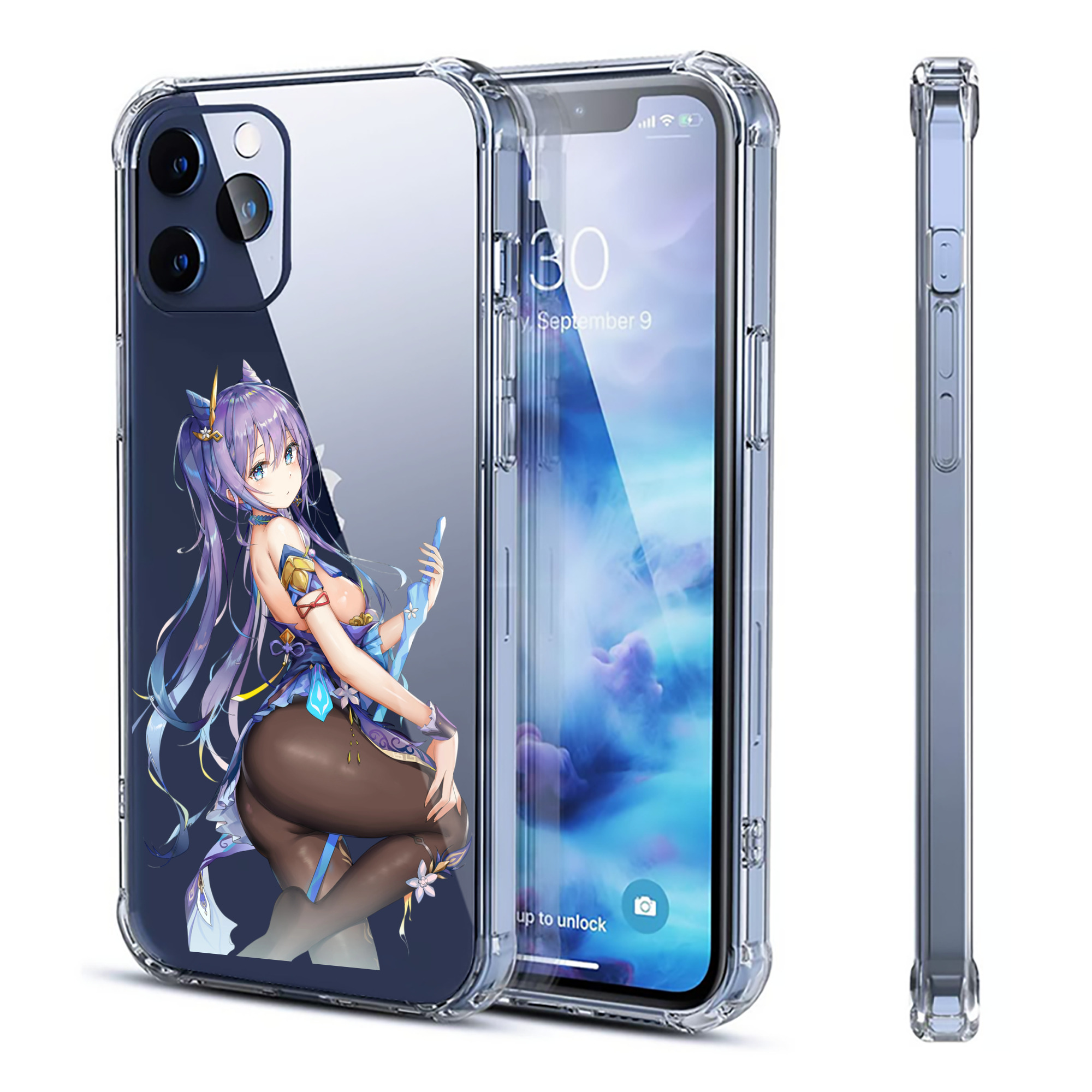 げんし神 刻晴 こくせい genshin Kokusei 【iPhone 12シリーズ対応】透明スマホケース（クリアソフトケース）